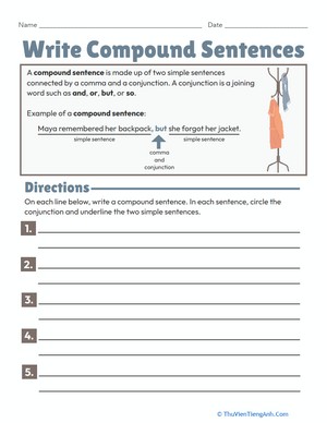 Write Compound Sentences