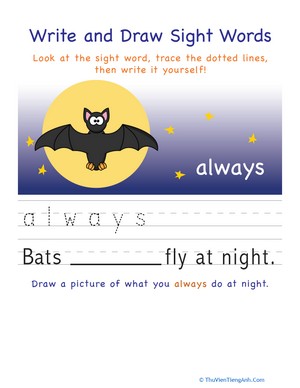 Write and Draw Sight Words: Always