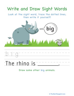 Write and Draw Sight Words: Big