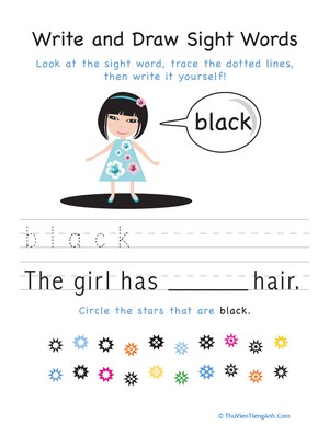 Write and Draw Sight Words: Black