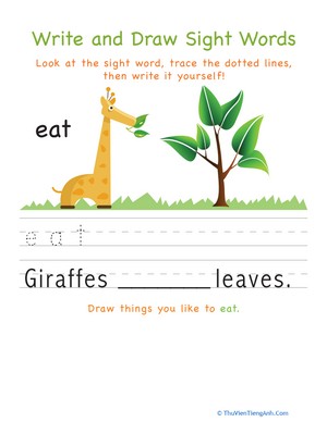 Write and Draw Sight Words: Eat
