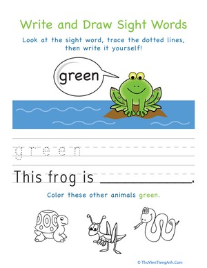 Write and Draw Sight Words: Green