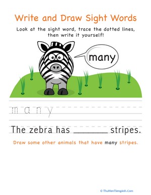 Write and Draw Sight Words: Many