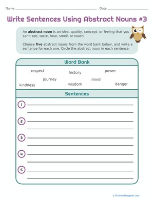 Write Sentences Using Abstract Nouns #3