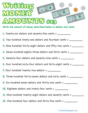 Writing Money Amounts #13