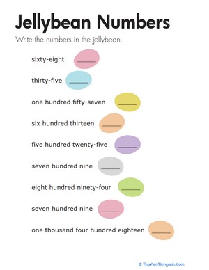 Writing Numbers: Jellybean Numbers