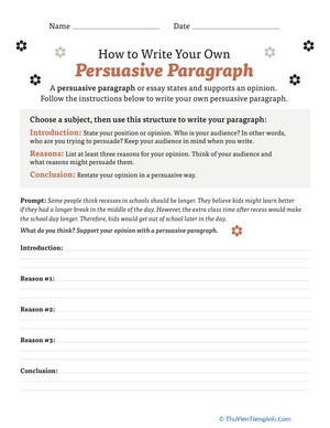 How to Write Your Own Persuasive Paragraph