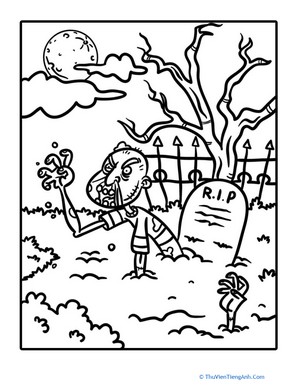 Zombie Grave Coloring Page