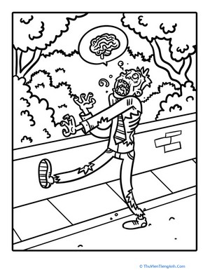 Scary Zombie Coloring Page