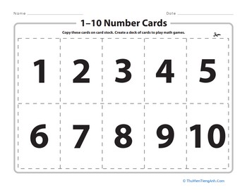 1–10 Number Cards