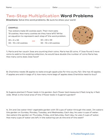 Two-Step Multiplication Word Problems