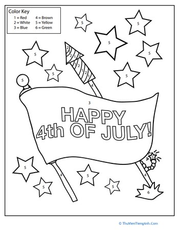 4th of July Color-by-Number