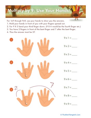9 Times Table Hand Trick