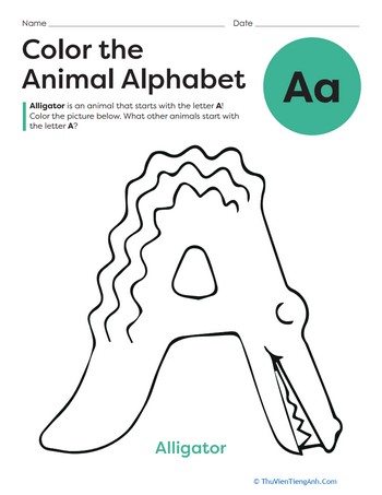 Color the Animal Alphabet: A