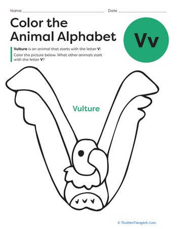 Color the Animal Alphabet: V