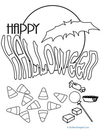 Color the Halloween Message