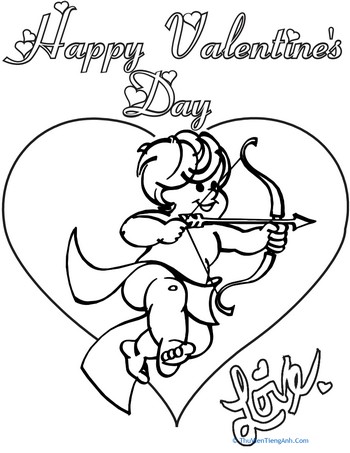 Valentine Cupid Coloring Page