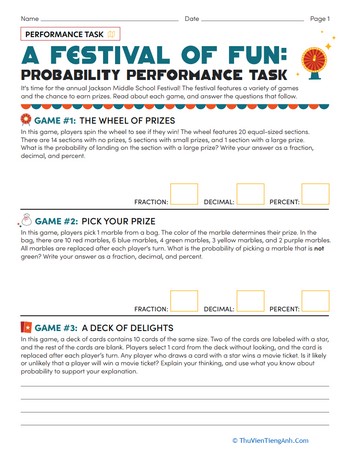 A Festival of Fun: Probability Performance Task