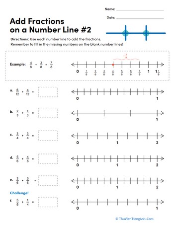Add Fractions on a Number Line #2