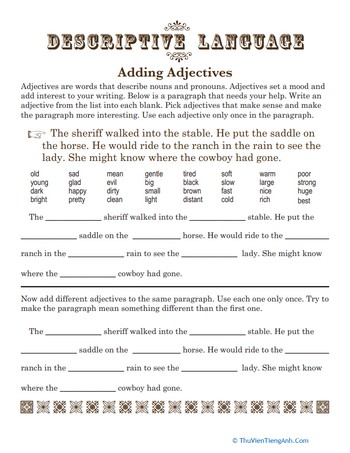 Adding Adjectives