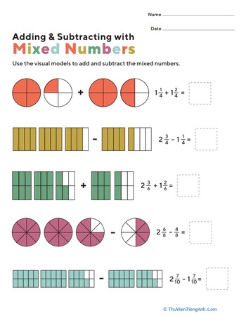 Adding and Subtracting with Mixed Numbers