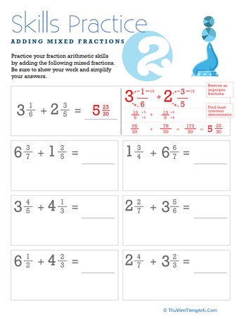 Adding Mixed Fractions with Unlike Denominators