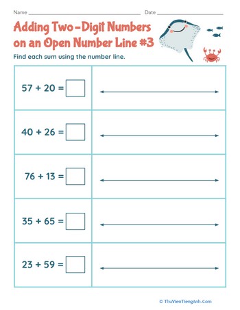 Adding Two-Digit Numbers on an Open Number Line #3