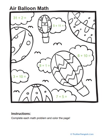 Addition Coloring Page