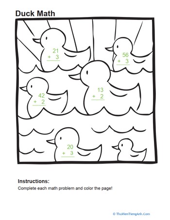 Add and Color: Ducks