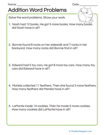 Addition Word Problems