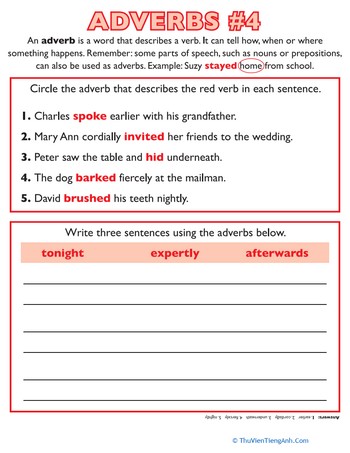Adverbs Practice #4