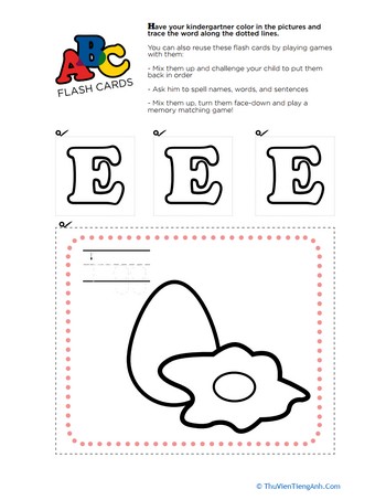 Alphabet Flashcards: E