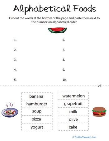 Alphabetical Foods