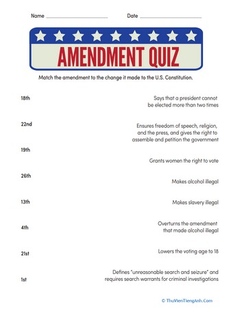 Amendments Quiz