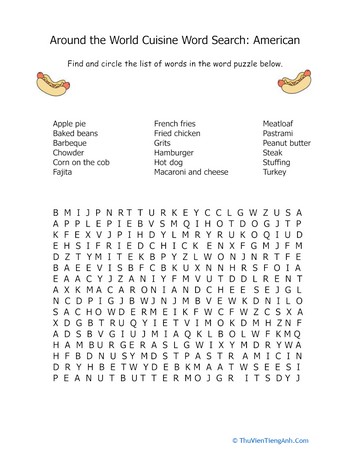 American Food Word Search