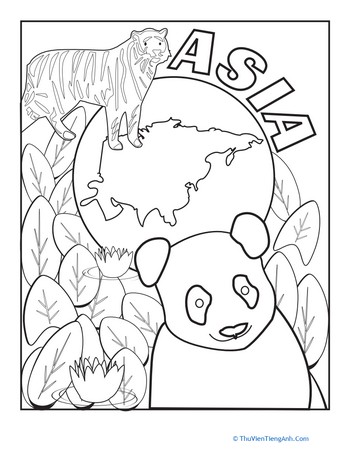 Asia Coloring Page