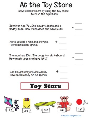 At the Toy Store: Addition and Subtraction