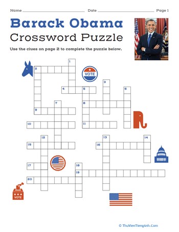 Barack Obama Crossword Puzzle