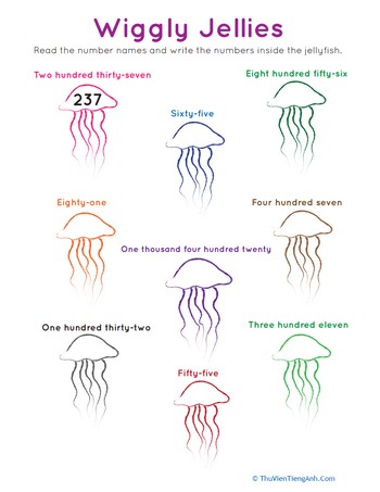 Wiggly Jellies Place Values