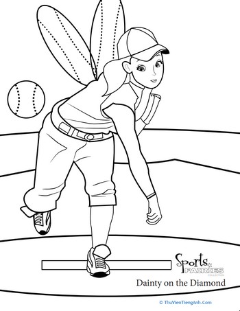 Baseball Fairy Coloring Activity