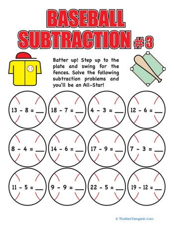 Baseball Subtraction #3