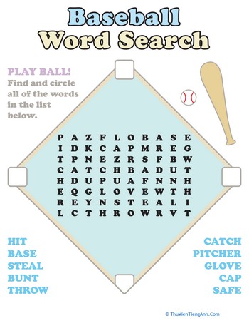 Baseball Word Search