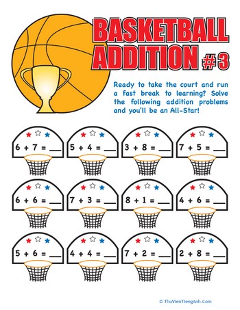 Basketball Addition Facts #3