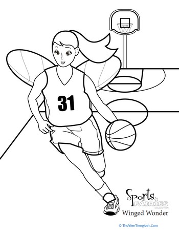 Basketball Fairy Coloring Activity