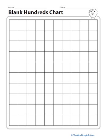 Blank Hundreds Chart