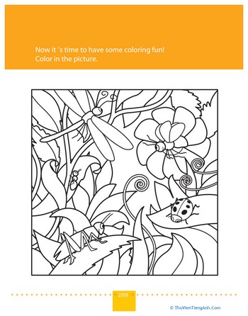 Coloring Page: Bugs in Nature!