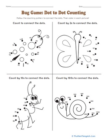 Bug Game: Dot to Dot Counting