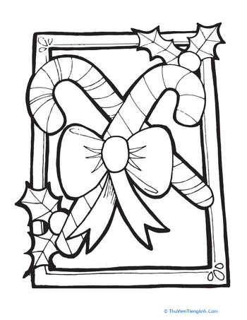 Candy Cane Coloring Sheet