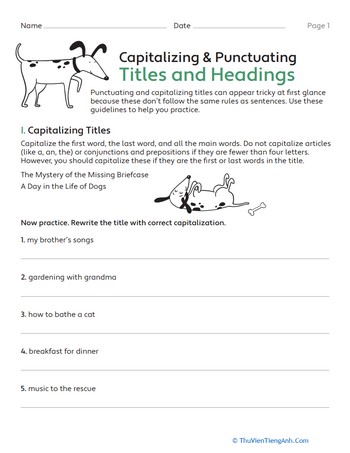 Capitalizing and Punctuating Titles and Headings