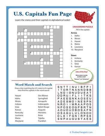 Capitals Word Search